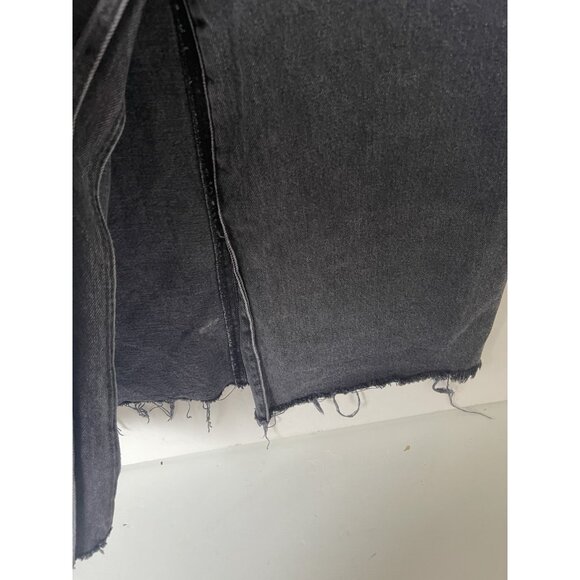 A.L.C. Hunter Black Denim Wash Maxi Skirt Raw Hem Cotton Size 4 Cotton Long - Picture 4 of 6